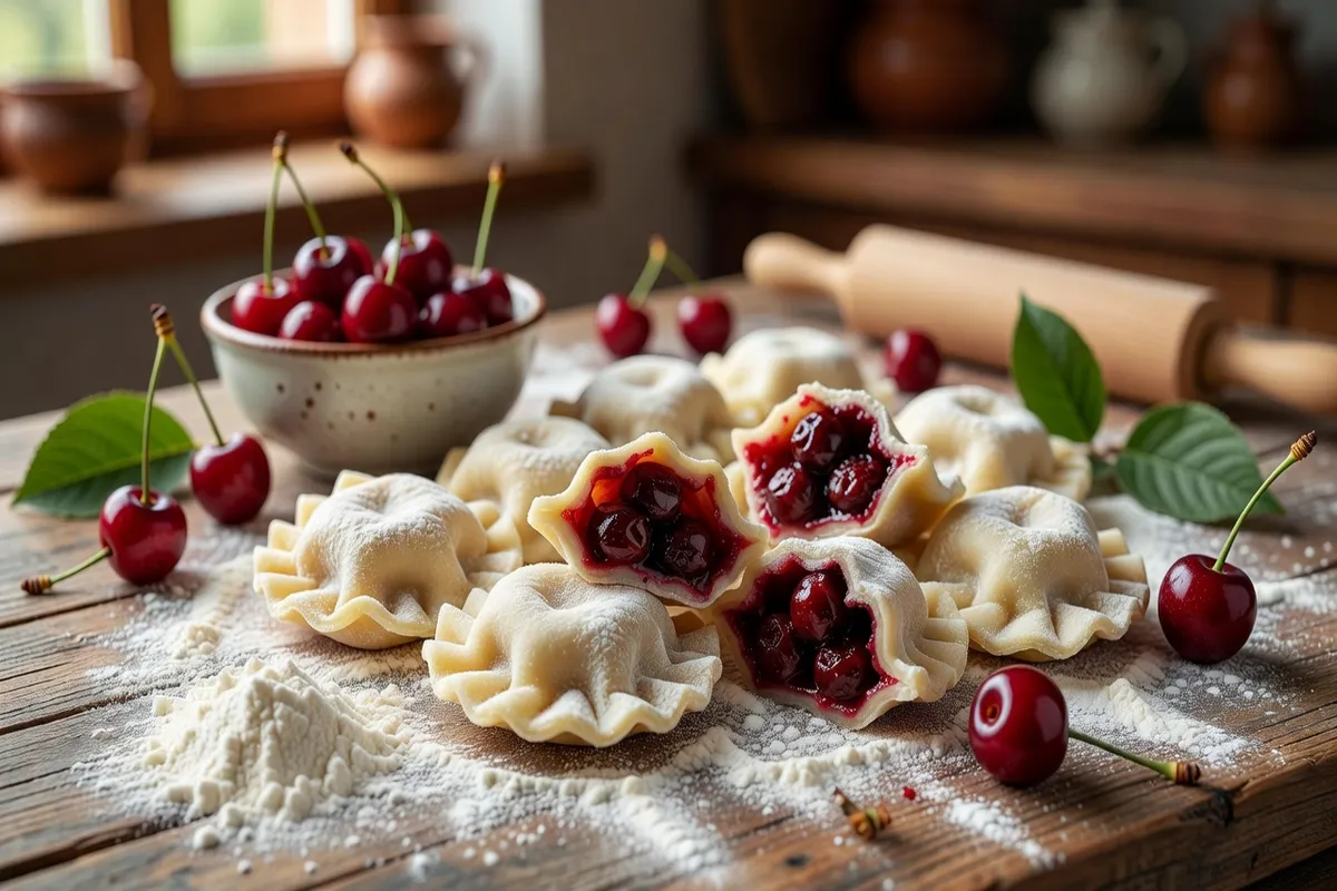 Borchtch ukrainien authentique dans un bol en céramique artisanale, garni de crème fraîche et d'aneth
