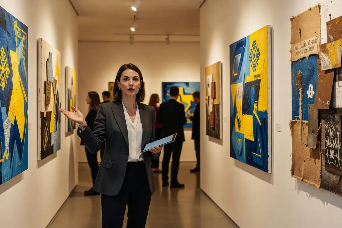 Solène Marchetti, curatrice spécialisée art contemporain ukrainien, dans sa galerie Kyiv & Co à Paris