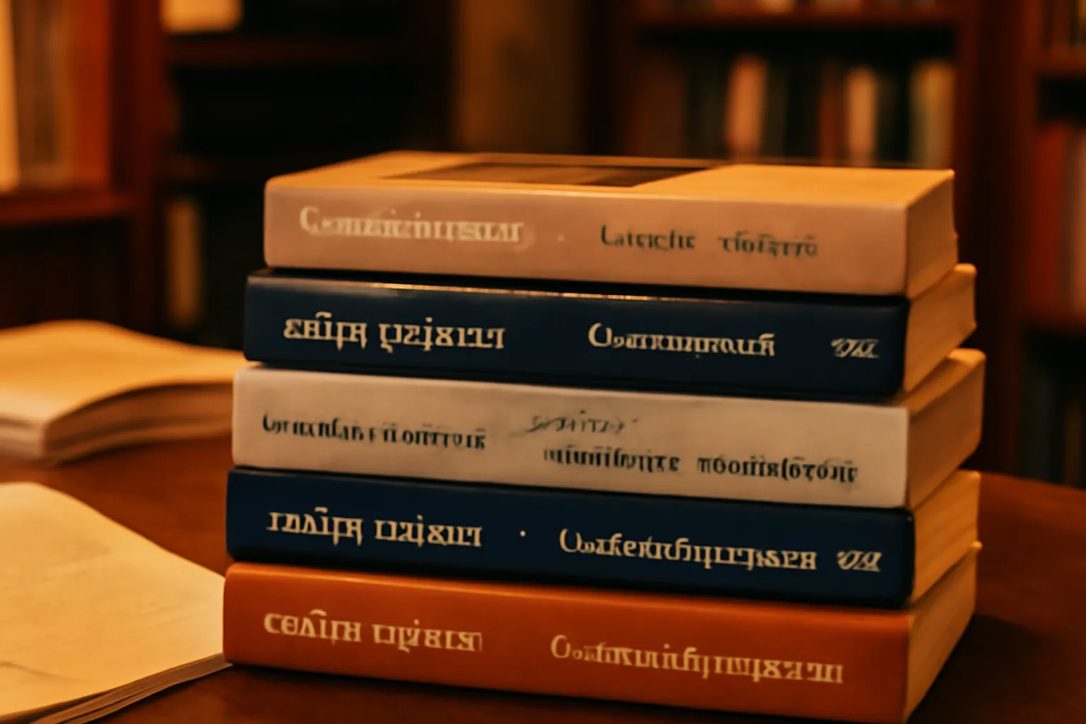 Pile de romans d'Andrei Kourkov traduits en français sur un comptoir de librairie