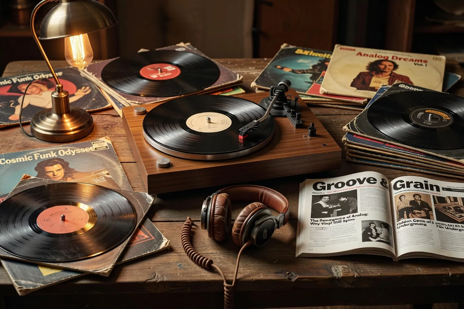 Cassette audio et casque sur fond editorial chaud, playlist musique ukrainienne